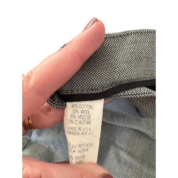 Vintage Theory Wool & Cotton Houndstooth Gray Trouser Pants - Picture 4 of 4